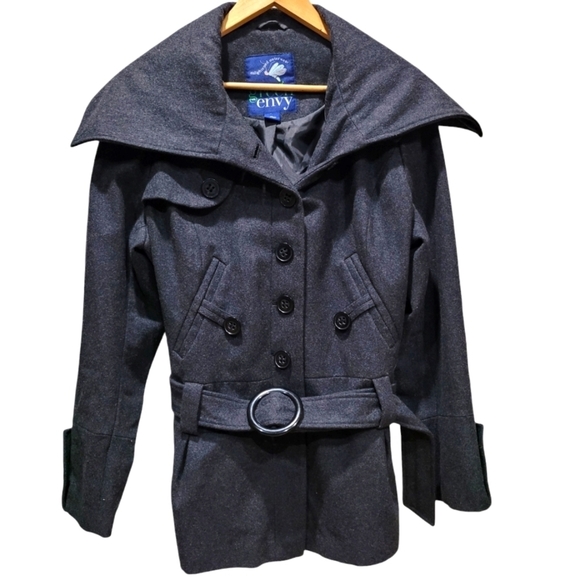 XL Gray Wool Blend Pea Coat- Enlightened Outerwear, EUC - Picture 1 of 8